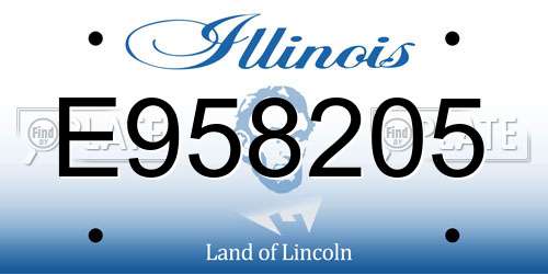 E958205 Illinois License Plate