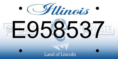 E958537 Illinois License Plate