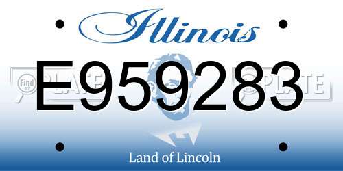 E959283 Illinois License Plate