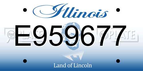 E959677 Illinois License Plate