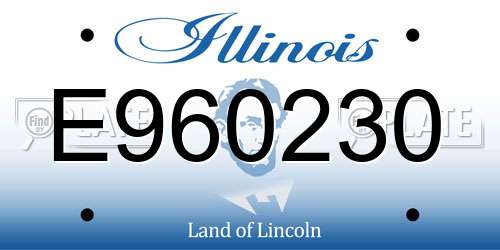 E960230 Illinois License Plate