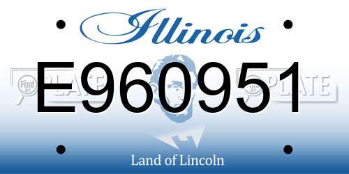 E960951 Illinois License Plate