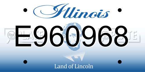 E960968 Illinois License Plate