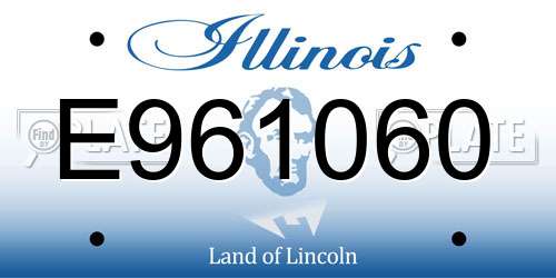 E961060 Illinois License Plate
