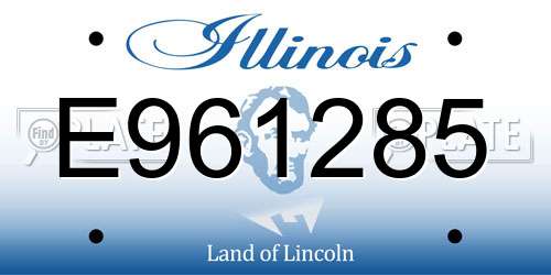 E961285 Illinois License Plate