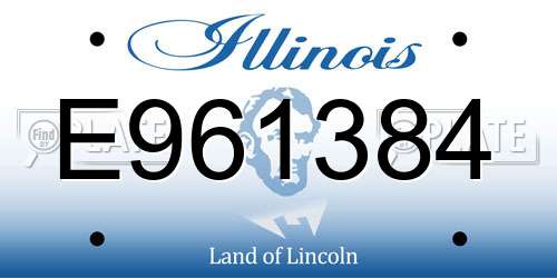 E961384 Illinois License Plate