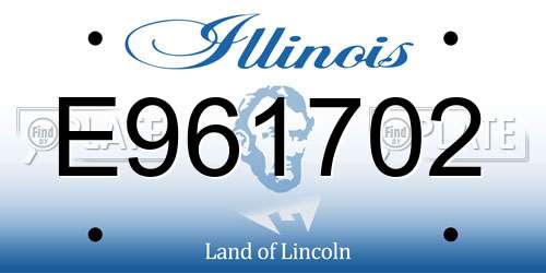 E961702 Illinois License Plate