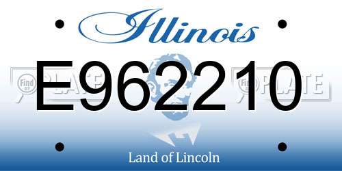 E962210 Illinois License Plate