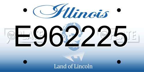 E962225 Illinois License Plate