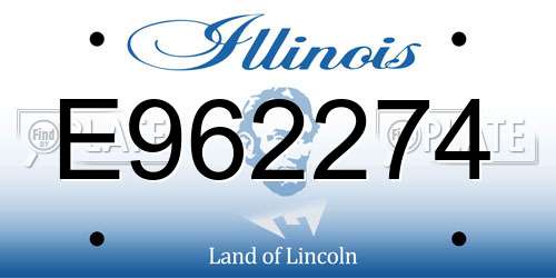E962274 Illinois License Plate