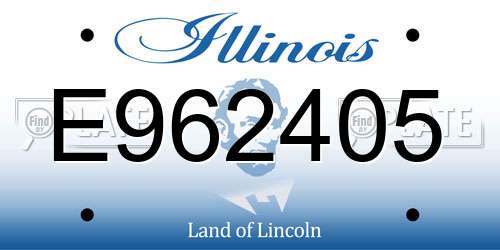 E962405 Illinois License Plate