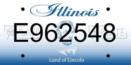 E962548 Illinois License Plate
