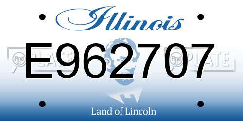 E962707 Illinois License Plate