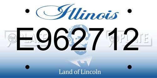 E962712 Illinois License Plate
