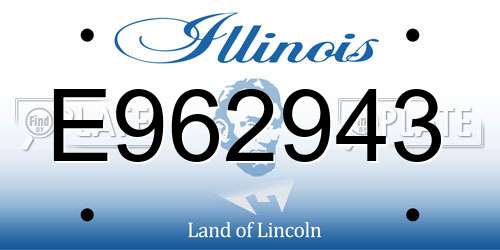 E962943 Illinois License Plate
