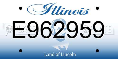 E962959 Illinois License Plate