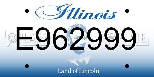 E962999 Illinois License Plate