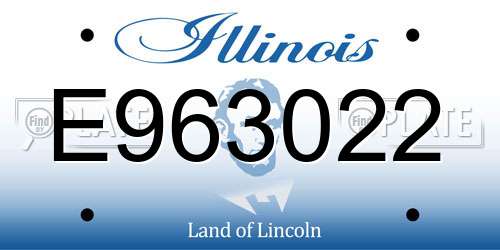 E963022 Illinois License Plate