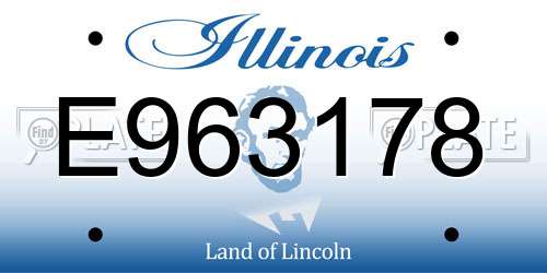 E963178 Illinois License Plate