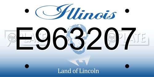 E963207 Illinois License Plate