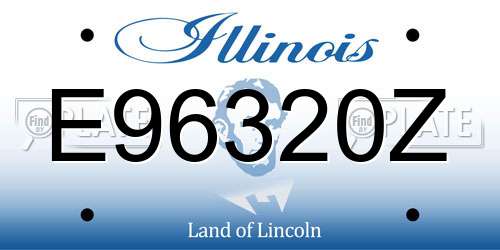 E96320Z Illinois License Plate