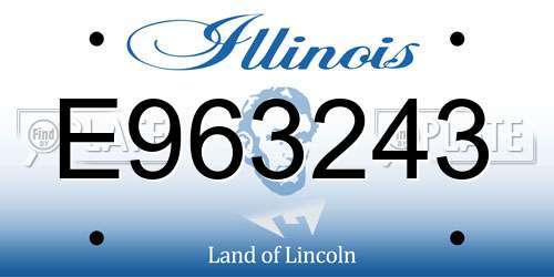 E963243 Illinois License Plate