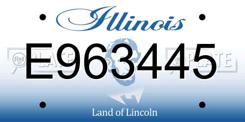 E963445 Illinois License Plate