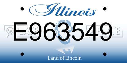 E963549 Illinois License Plate