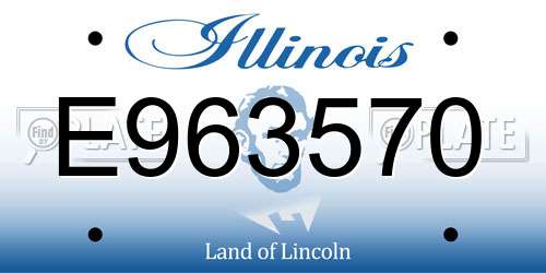 E963570 Illinois License Plate