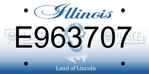 E963707 Illinois License Plate