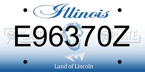 E96370Z Illinois License Plate