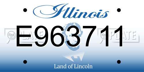 E963711 Illinois License Plate