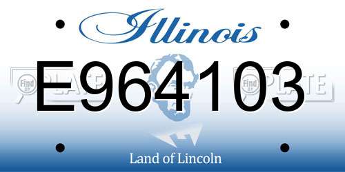 E964103 Illinois License Plate