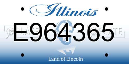 E964365 Illinois License Plate