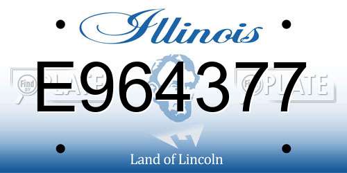 E964377 Illinois License Plate