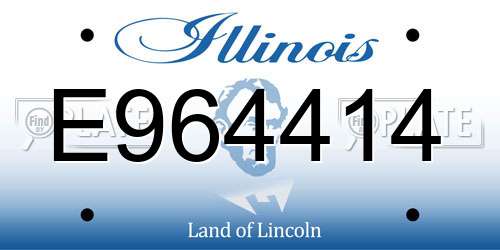E964414 Illinois License Plate