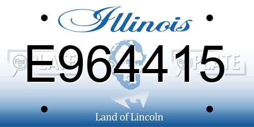 E964415 Illinois License Plate