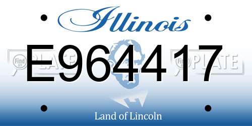 E964417 Illinois License Plate
