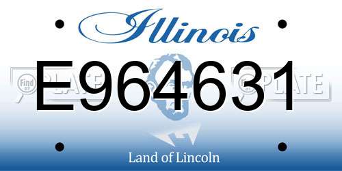 E964631 Illinois License Plate