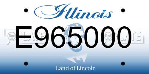 E965000 Illinois License Plate