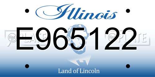 E965122 Illinois License Plate
