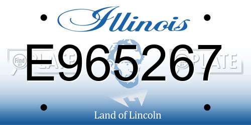 E965267 Illinois License Plate