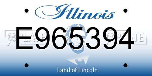 E965394 Illinois License Plate