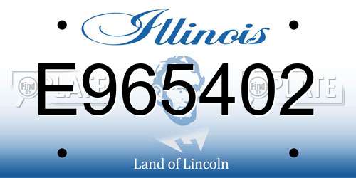 E965402 Illinois License Plate