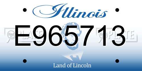 E965713 Illinois License Plate