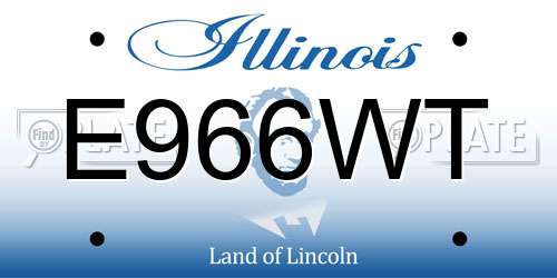 E966WT Illinois License Plate