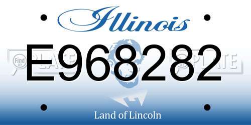 E968282 Illinois License Plate
