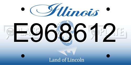 E968612 Illinois License Plate