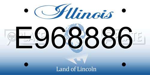 E968886 Illinois License Plate