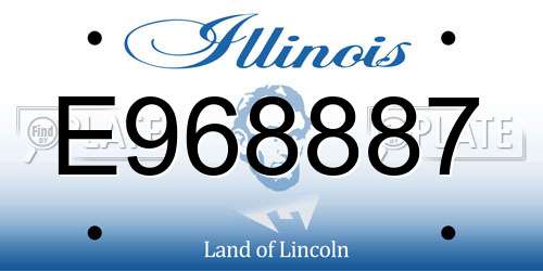 E968887 Illinois License Plate